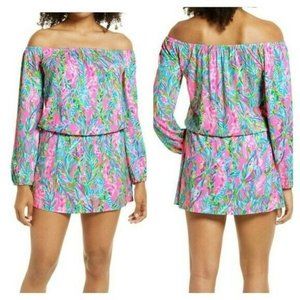 Lilly Pulitzer Lana Off Shoulder Floral Romper Skort Women's Size XS